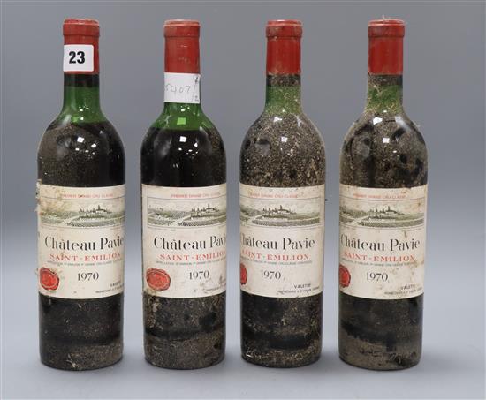 Four bottles of Chateau Pavie St Emilion 1970